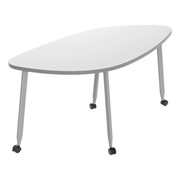 Rolling Collaborative Whiteboard Table - Rounded Diamond