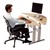 Adjustable Height Bi-Level Corner Computer Workstation