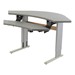Adjustable Height Bi-Level Corner Computer Workstation – Power Adjustable