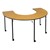 Horseshoe Table Wheelchair Accessible - Folding - Barrister oak top w/ black edge band - Shown w/ optional casters