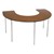Horseshoe Table Wheelchair Accessible Desk - Walnut top w/ black edgeband