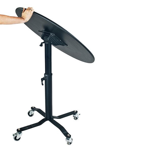 Round Mobile EZ-Tilt Adjustable-Height Cafe Tables - Folding