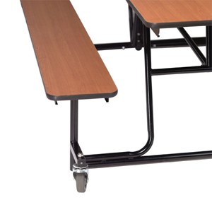 Mobile Bench Cafeteria Table - Bench access shown