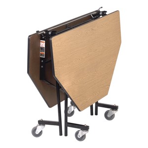 Mobile Cafeteria Table - Octagon - Shown folded