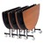 Mobile Cafeteria Table - Round - Four tables shown closed & nested
