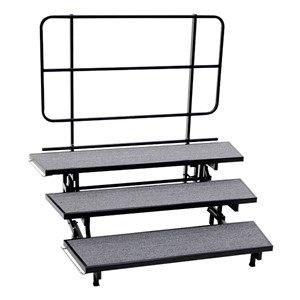Mobile E-Z Riser w/ Back Rail - Three Levels