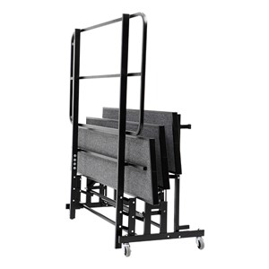Mobile E-Z Riser w/ Back Rail - Three Levels - Shown folded for storage & transport