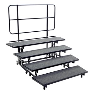 Mobile E-Z Riser w/ Back Rail - Four Levels