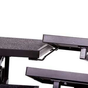 Mobile E-Z Riser w/ Back Rail - Three Levels - Coupling bracket detail
