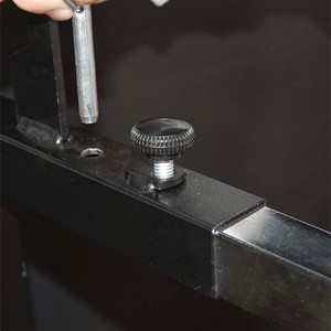 Adjustable-Height Portable Stage w/ Carpet Deck - Height adjustment detail