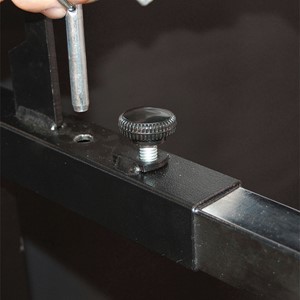 Adjustable-Height Portable Stage w/ Hardboard Deck - Height adjustment detail