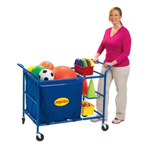 Ball Cart w/ Storage Bin & Shelf