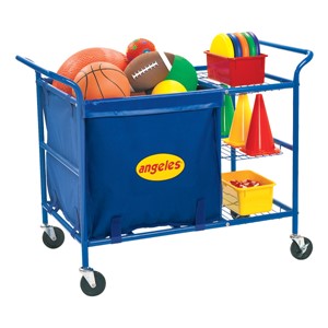 Ball Cart w/ Storage Bin & Shelf