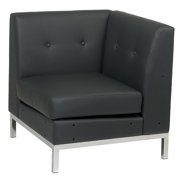 Wall Street Series Modular Corner Chair - Black