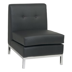 Wall Street Series Modular Armless Chair - Black