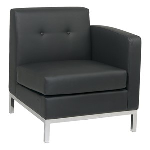 Wall Street Series Modular Right Arm Chair - Black