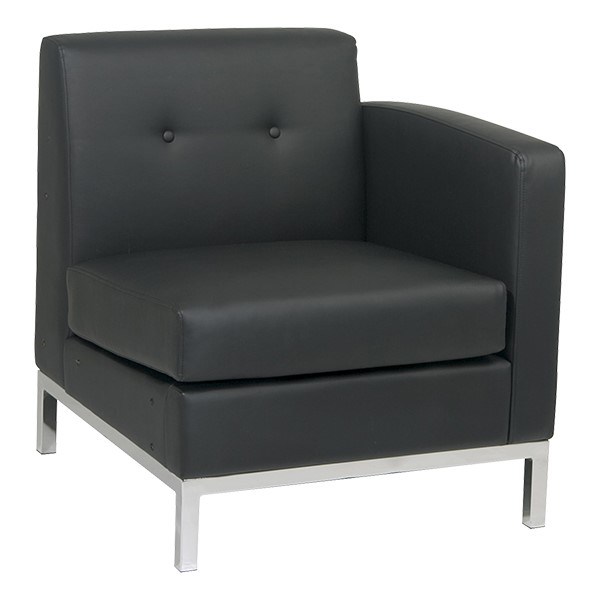 Wall Street Series Modular Right Arm Chair - Black