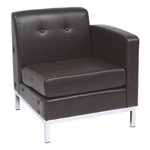 Wall Street Series Modular Right Arm Chair - Espresso