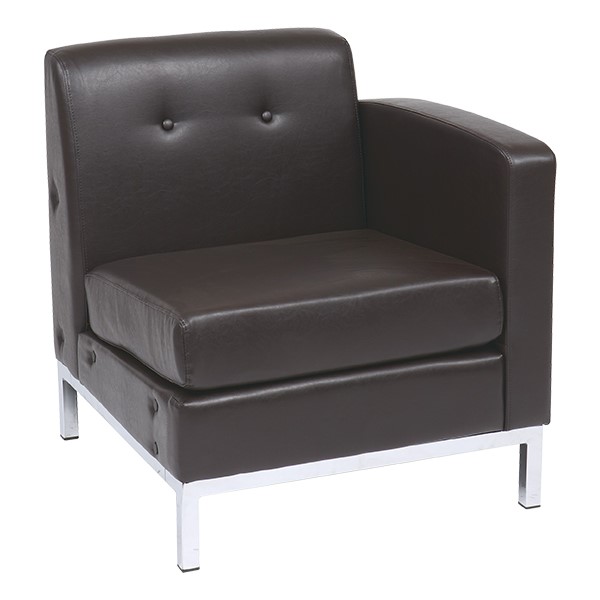 Wall Street Series Modular Right Arm Chair - Espresso