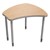 Small Shape Desk w/o Book Box - Castle oak top w/ platinum legs