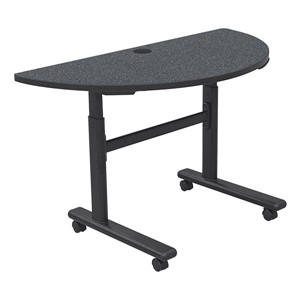 Sit-to-Stand Flipper Training Table - Half Round (24" W x 48" L) - Graphite nebula