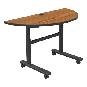 Sit-to-Stand Flipper Training Table - Half Round (24" W x 48" L) - Nepal teak