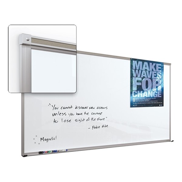 Framed Magnetic Glass Dry Erase Markerboard