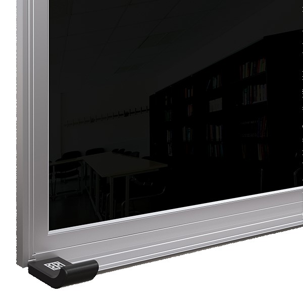 Framed Magnetic Glass Dry Erase Markerboard - Tray
