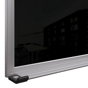 Framed Magnetic Glass Dry Erase Markerboard - Tray