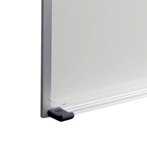 Porcelain Steel Magnetic Dry Erase Board w/ Aluminum Frame & Map Rail - Tray