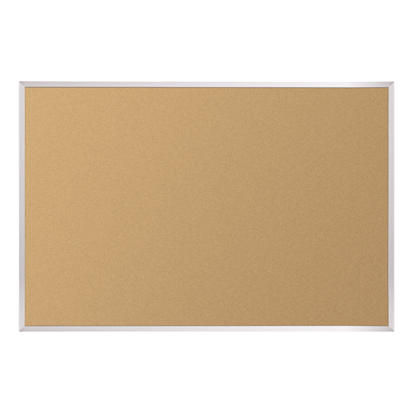 Valu-Tak Natural Cork Bulletin Board w/ Aluminum Frame