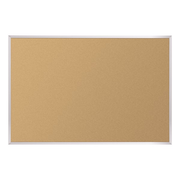 Valu-Tak Natural Cork Bulletin Board w/ Aluminum Frame