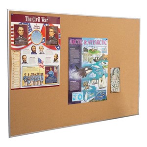 Valu-Tak Natural Cork Bulletin Board w/ Aluminum Frame Valu-Tak Natural Cork Bulletin Board w/ Aluminum Frame
