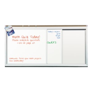 Horizontal Sliding Dry Erase Board w/ Two Panels