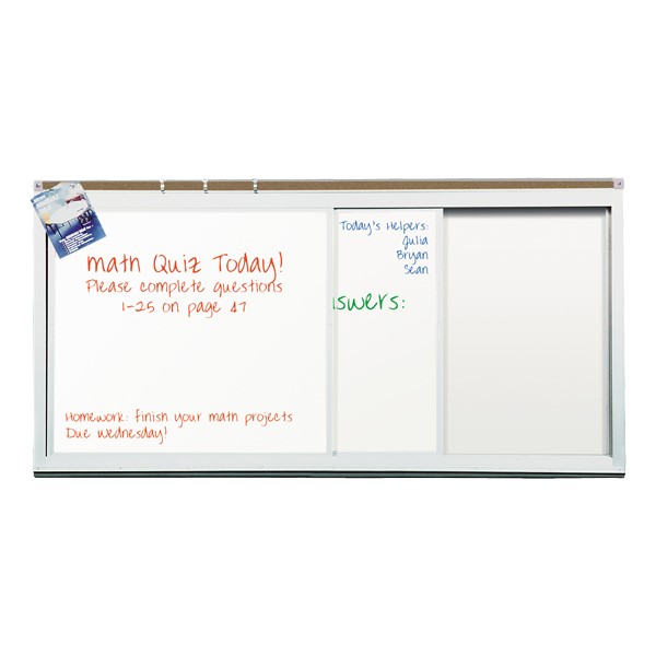 Horizontal Sliding Dry Erase Board w/ Two Panels