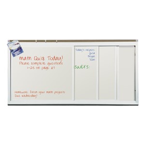 Horizontal Sliding Dry Erase Board w/ Four Panels