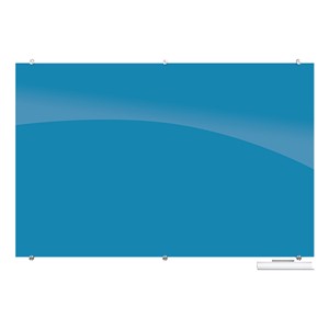 Visionary Colors Magnetic Glass Dry Erase Markerboard - Blue