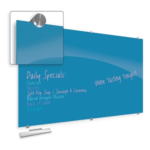 Visionary Colors Magnetic Glass Dry Erase Markerboard