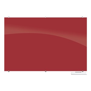 Visionary Colors Magnetic Glass Dry Erase Markerboard - Red
