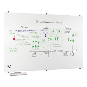 Visionary Glossy White Glass Magnetic Whiterboard
