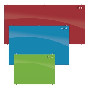 Visionary Colors Magnetic Glass Dry Erase Markerboard - Sizes