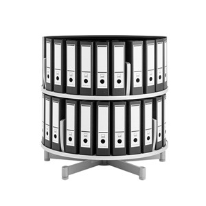 Binder Carousel Shelving w/ Floor Base - Two Tier