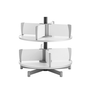 Binder Carousel Shelving w/ Floor Base - Two Tier