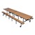 Mobile Bench Cafeteria Table - Black Powder Coat Frame w/ Black Edge Band - Shown w/ Bannister Oak laminate