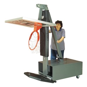 Acrylic Backboard Portable/Adjustable Basketball System - (Shown folded for storage)