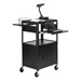 Adjustable Steel AV Notebook Cart w/ Cabinet (Dual Pull Out Shelves)