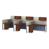 Office-In-An-Hour Three-Desk L-Shaped Workstation