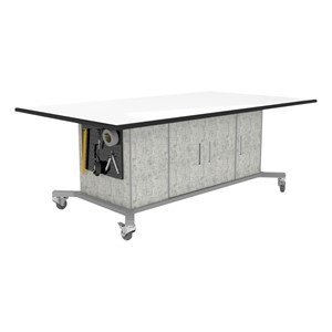 Limber Sit-to-Stand Workstation w/ Tiltable Dry Erase Top & Pegboard Panel