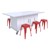 Limber Sit-to-Stand Workstation w/ Tiltable Dry Erase Top - Six Stool Set