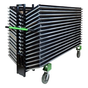 Slant-Stacking Adjustable Folding Table Truck - Shown with narrow tables (sold separately)